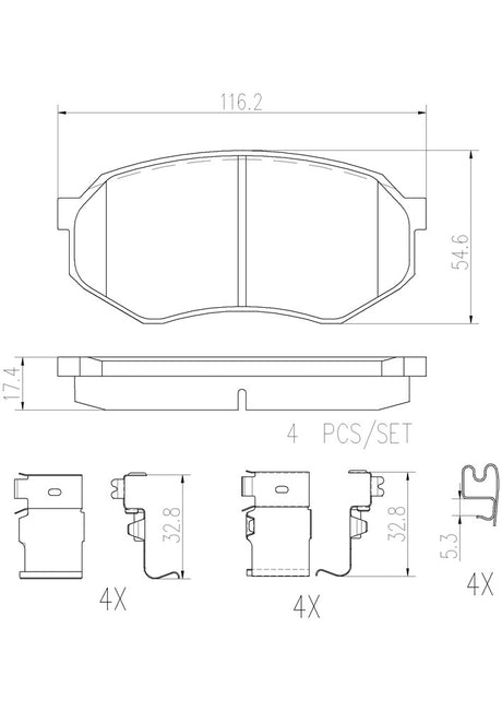 Product of Brembo P83122N Brake Pad - Set Of 4 