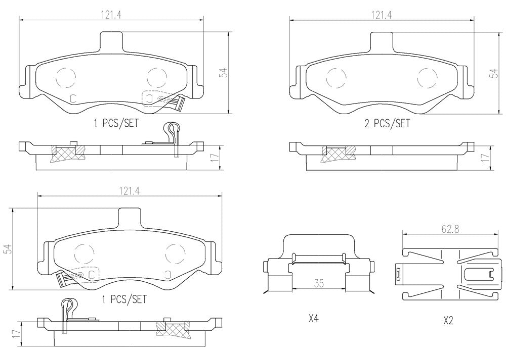 Product of Brembo P10025N Brake Pad - Set Of 4 