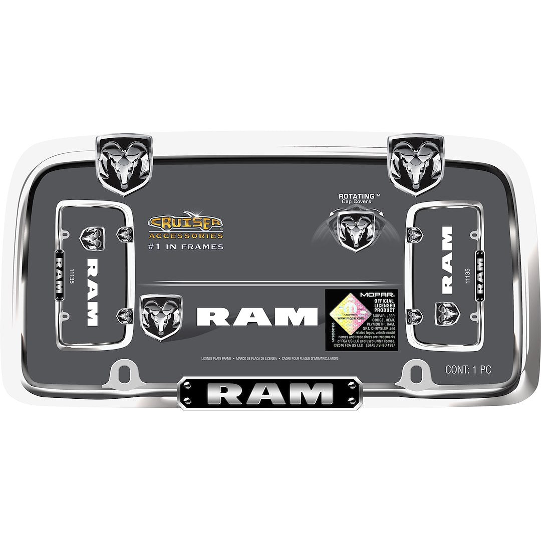 Cruiser 11135 License Plate Frame||11135_P01-Ram_Chrome_Black-Inpack.Jpg||86||c3411135||1177491