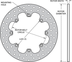 Product of Wilwood Brakes 160-1601 Drilled 1-Piece Brake Rotor 