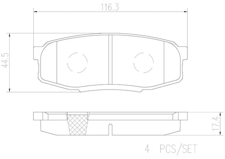 Product of Brembo P83098N Brake Pad - Set Of 4 