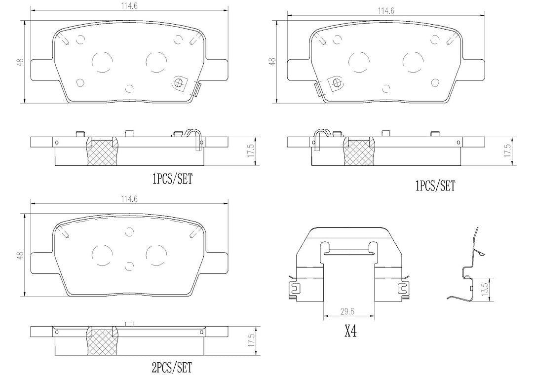 Product of Brembo P10071N Brake Pad - Set Of 4 