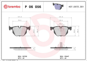 Product of Brembo P06056 Brake Pad - Set Of 4 