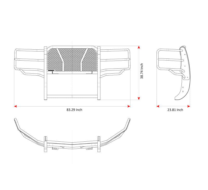 Black Horse Offroad Ru-Chsi15-B Grille Guard||ru-Chsi15-B_3.Jpeg||87||blkruchsi15b||2239262