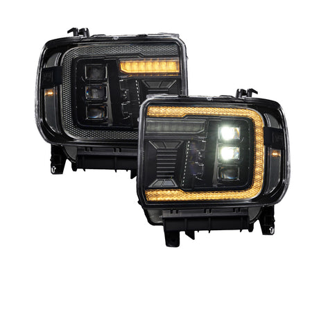 Form Lighting Fl0023 Headlight Assembly||fl0023_Gmc_Sierra_Headlight_Pair_On.Jpg||86||diofl0023||2187017