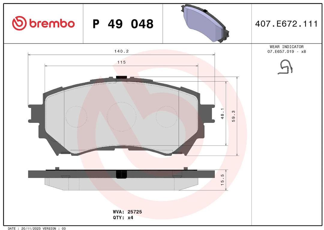 Brembo P49048 Brake Pad||p49048_3.Png||88||brmp49048||1684643