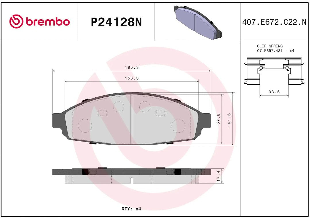 Brembo P24128n Brake Pad||p24128n_R.Jpg||86||brmp24128n||2091553
