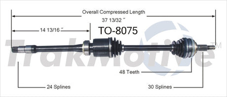 Trakmotive To-8075 Cv Axle Shaft||to-8075.Jpg||85||trkto8075||2261531