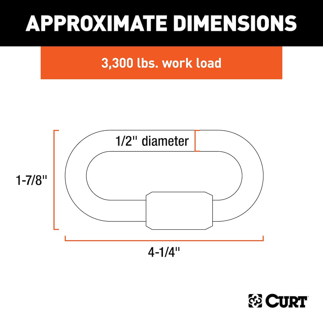 Curt 82932 Trailer Safety Chain Quick Link||82932_3008x1990_Ca.Jpg||88||c9382932||1376728