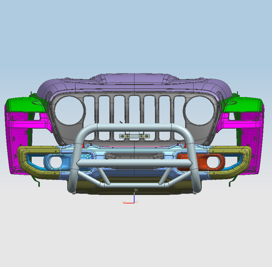 Product of Black Horse Offroad MBT-MJ105 Bull Bar  with skid plate 