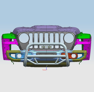 Product of Black Horse Offroad MBT-MJ105 Bull Bar  with skid plate 