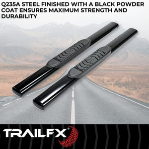 Product of TrailFX A7001B TFX 5" Oval Straight Side Bars Nerf Bar With Surface Steps 