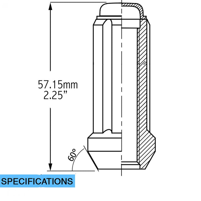 Product of Coyote Wheel Accessories 631167XL 60 Degree Conical 9/16x18 Lug Nut 
