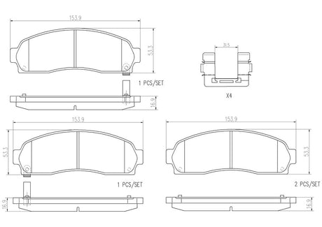 Product of Brembo P10042N Brake Pad - Set Of 4 