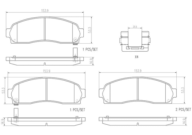 Product of Brembo P10042N Brake Pad - Set Of 4 