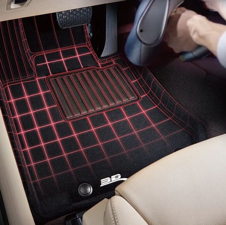 Product of 3D Mats ELEGANT Series L1TL04804709 Black Thermoplastic Rubber Of Carbon Fiber Texture Floor Liner 