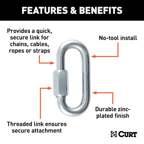 Curt 82932 Trailer Safety Chain Quick Link||82932_3008x1990_Fa.Jpg||86||c9382932||1257952