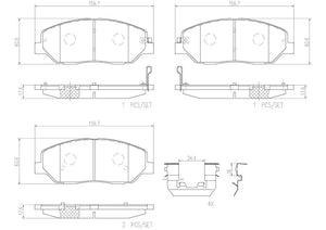 Product of Brembo P30036N Brake Pad - Set Of 4 