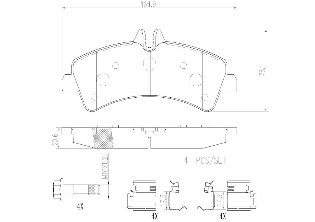 Product of Brembo P50060N Brake Pad - Set Of 4 