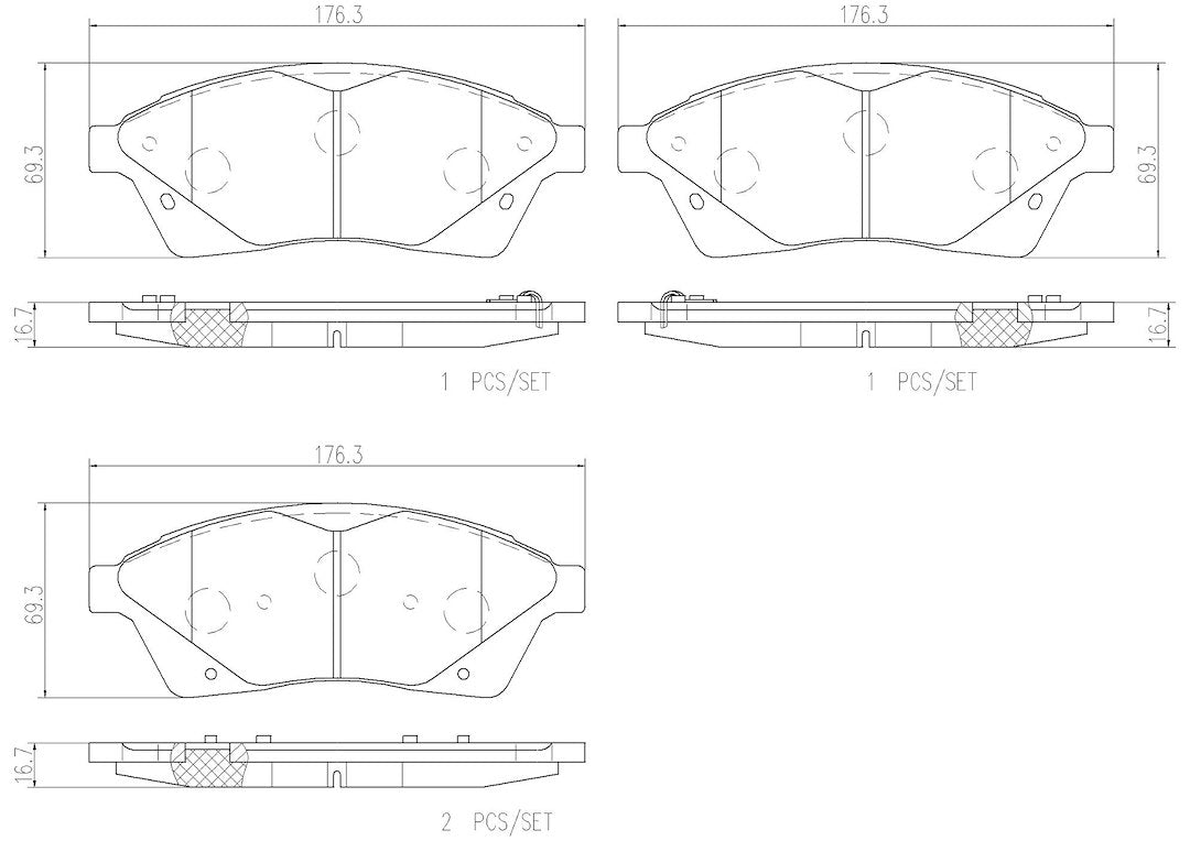 Product of Brembo P09010N Brake Pad - Set Of 4 