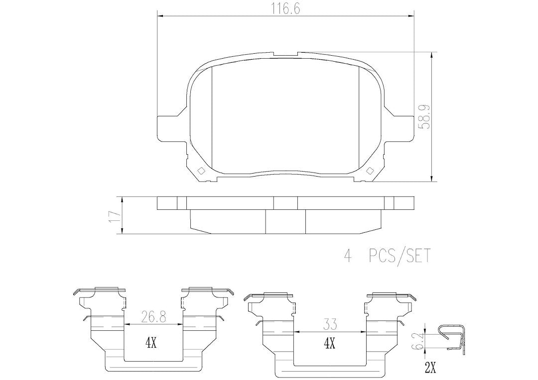 Product of Brembo P83040N Brake Pad - Set Of 4 