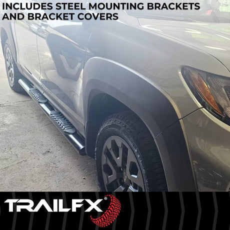 Product of TrailFX A1541B TFX 4" Oval Tube Side Steps Nerf Bar With Surface Steps 