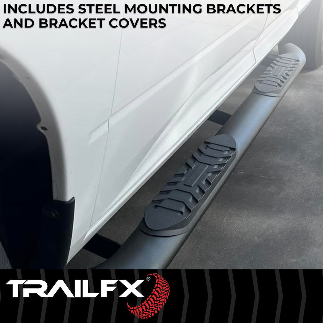 Product of TrailFX A1019T TFX 4" Oval Tube Side Steps Nerf Bar With Surface Steps 