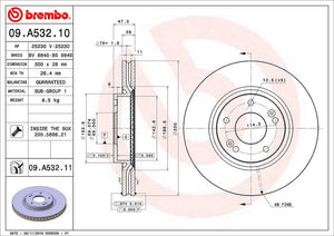Product of Brembo 09A53211C02 Vented 1 Piece Brake Rotor 