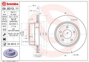 Product of Brembo 09B31311C02 Vented 1 Piece Brake Rotor 