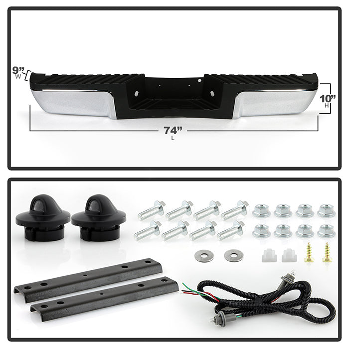 Product of Spyder Automotive 9948398 Steel Chrome Plated Bumper 