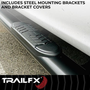 Product of TrailFX A7102T TFX 5" Oval Straight Side Bars Nerf Bar With Surface Steps 