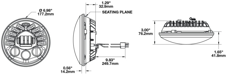 Product of J.W. Speaker 0555031 High And Low Beam Headlight Assembly - LED - Single 