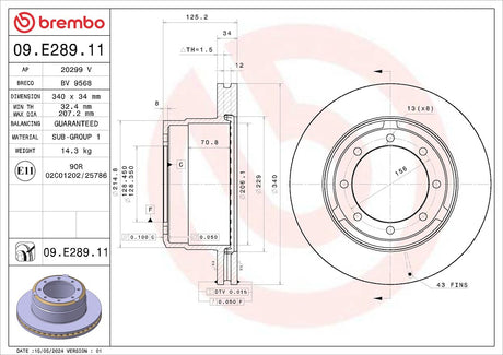 Brembo 09e28911c02 Brake Rotor||09e28911c02_1.Jpg||86||brm09e28911||1684412
