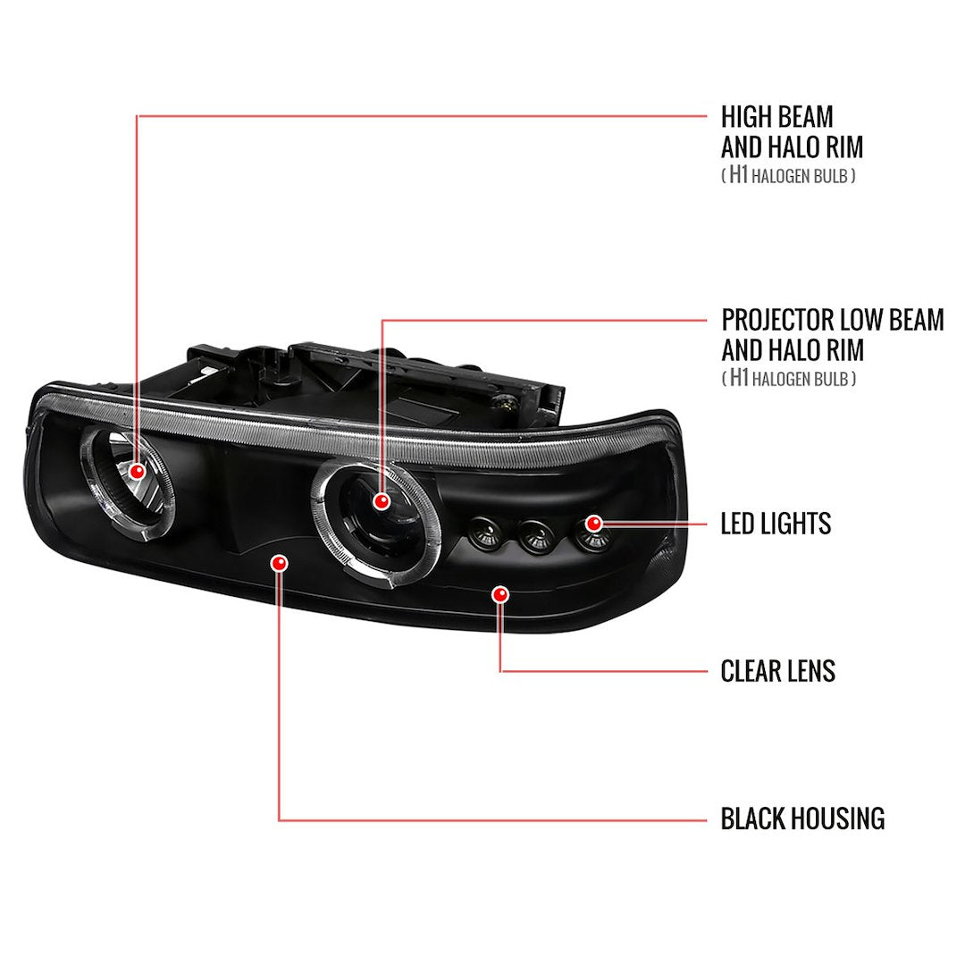 Product of Spec-D Tuning 2lblhp-Siv99jmled-Rs Headlight Assembly