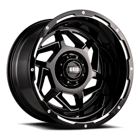 Product of Grid Wheels 24x14 Black With Natural Accents Wheel - 6x5.31 Bolt Pattern 
