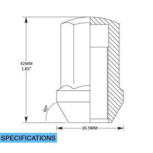 Product of Coyote Wheel Accessories 53KX48 60 Degree Conical Bulge 14x1.5 Lug Nut 