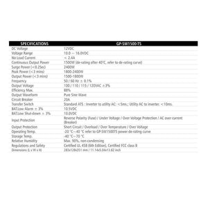 Go Power Gp-Sw1500-Ts Power Inverter||gp-Sw1500-Ts_3.Jpg||88||g7579485||1246916