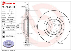 Product of Brembo 09D05911C02 Vented 1 Piece Brake Rotor 