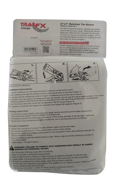 Product of Trailfx A12041y Tie Down Strap