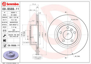Product of Brembo 09B56911C02 Vented 1 Piece Brake Rotor 