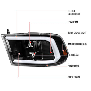 Spec-D Tuning 2lhp-Ram09bk-G2-Tm Headlight Assembly||2lhp-Ram09bk-G2-Tm_7.Jpg||92||sdtam09bkg2tm||1087067