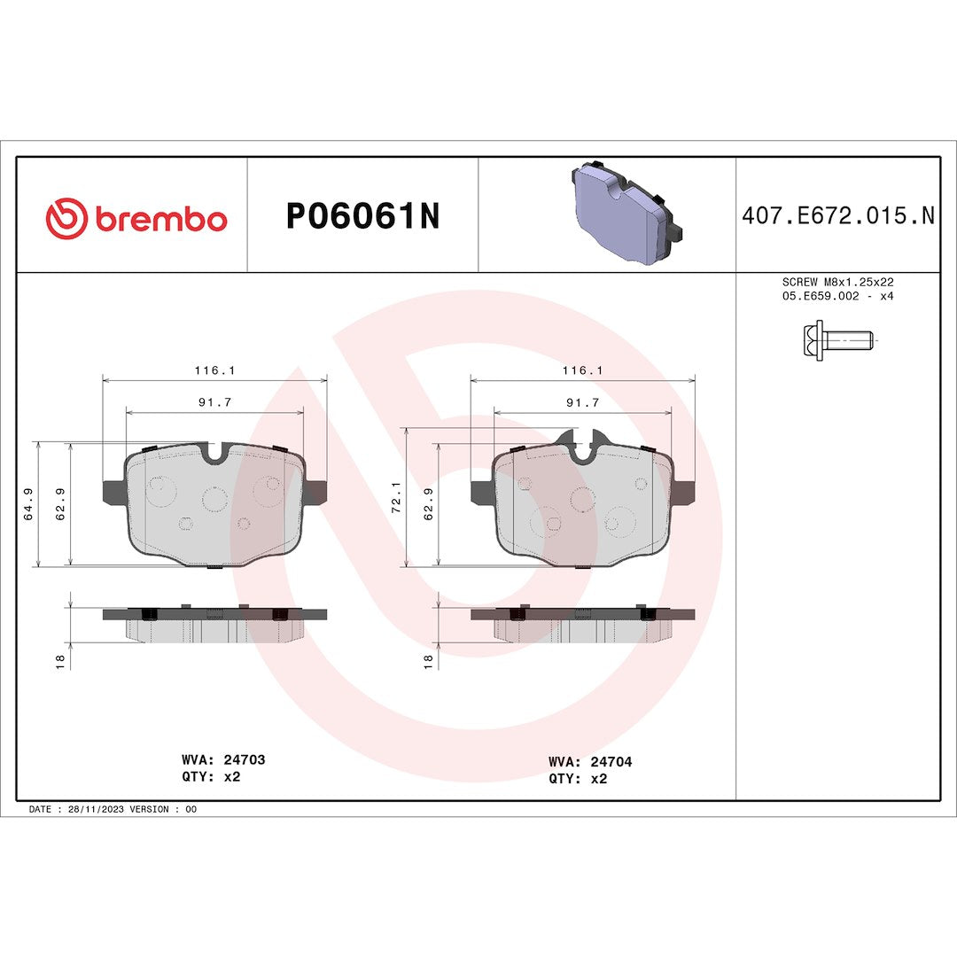 Brembo P06061n Brake Pad||p06061n_Drw.Jpg||91||brmp06061n||1752369