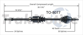 Trakmotive To-8077 Cv Axle Shaft||to-8077.Jpg||85||trkto8077||2261532