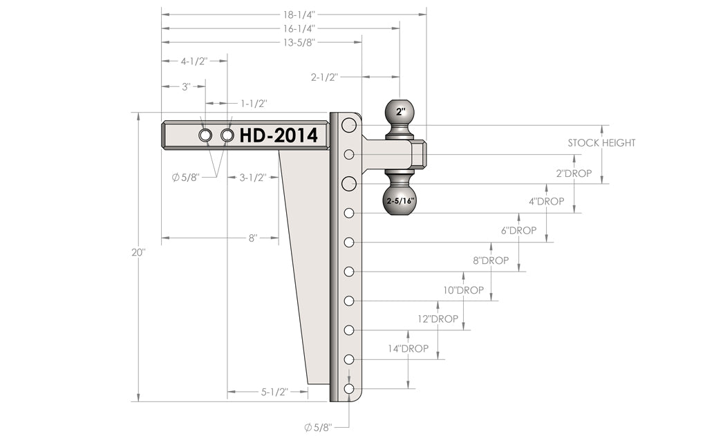 Product of Bulletproof Hitches HD2014 Receiver Trailer Hitch Ball Mount 