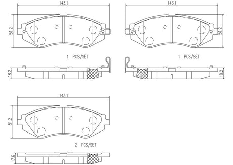 Product of Brembo P10032N Brake Pad - Set Of 4 