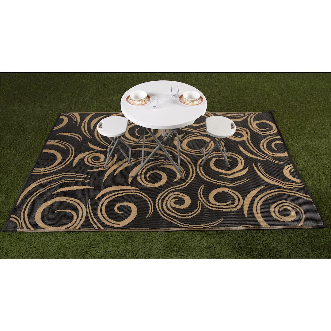 Faulkner 69098 Patio Mat||flk_68946_Patio Mat_Swirl_Black-Beige_Lifestyle.Jpg||86||flk69098||2062496