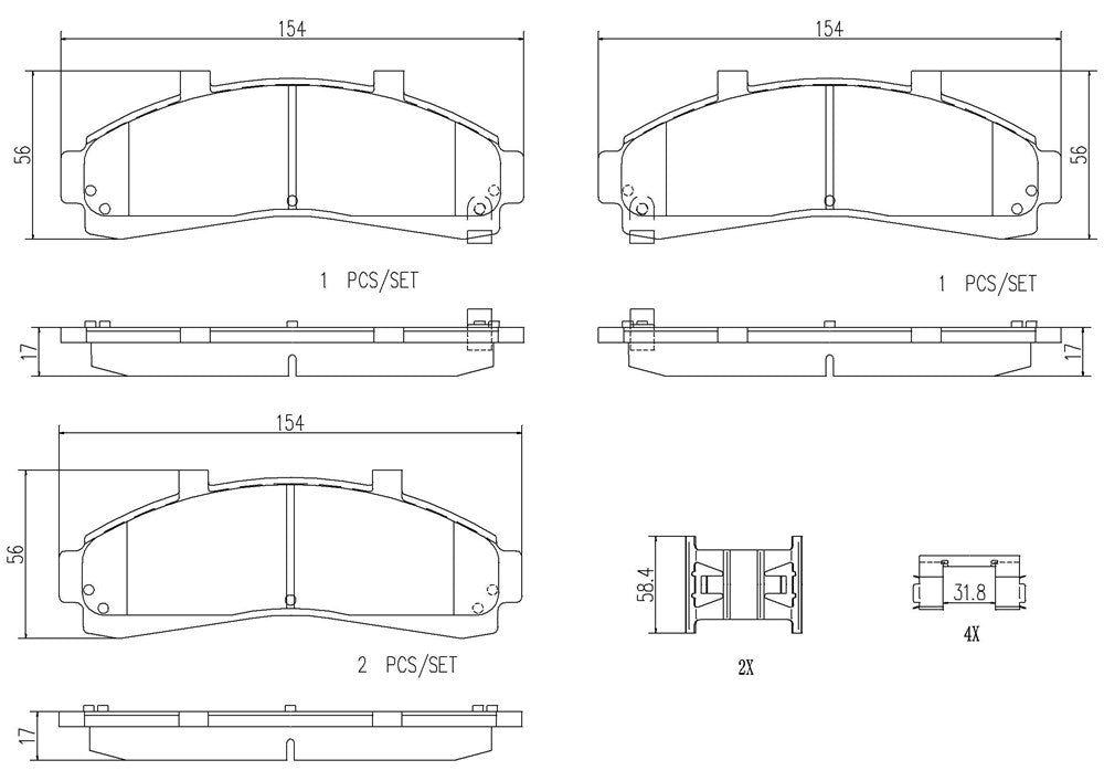 Product of Brembo P24041N Brake Pad - Set Of 4 