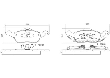 Product of Brembo P24046N Brake Pad - Set Of 4 