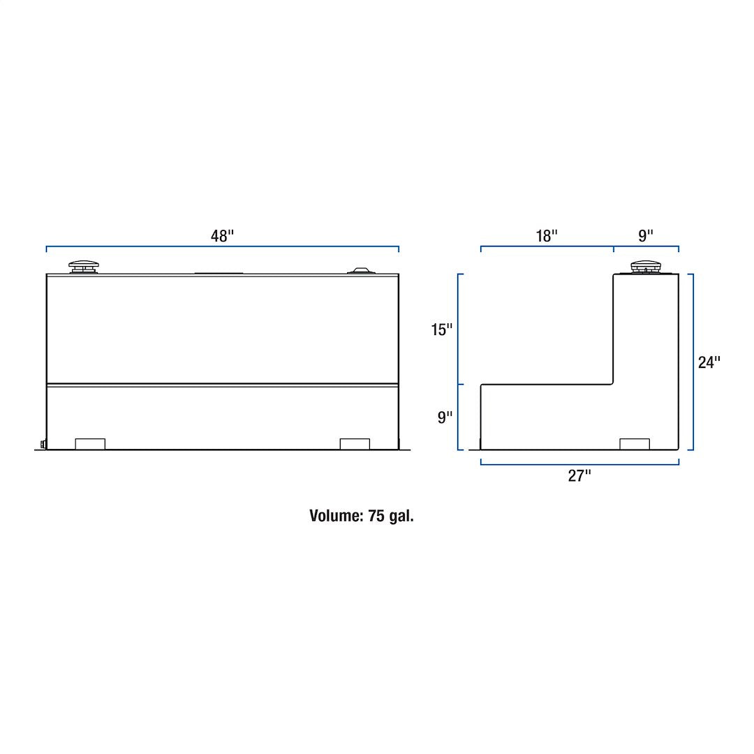 Product of UWS ST-75-L-MB Diesel Liquid Transfer Tank 75 Gallon L-Shape 