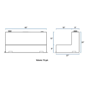 Product of UWS ST-75-L-MB Diesel Liquid Transfer Tank 75 Gallon L-Shape 